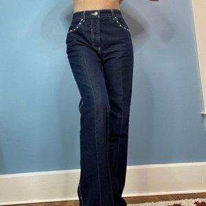 VINTAGE 90s DARK WASH STRAIGHT LEG ROCKIES RELAXED FIT JEANS